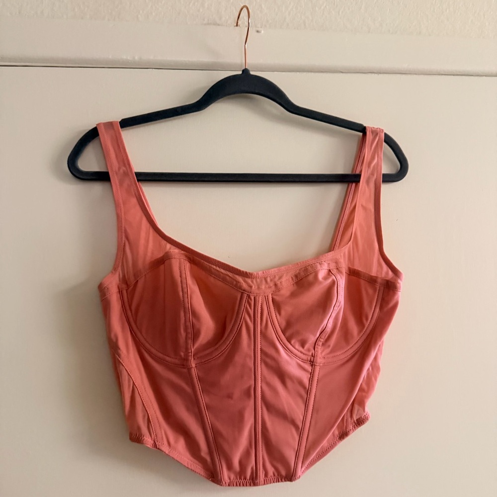 By Anthropologie Mesh Corset Top Large - Picture 5 of 9